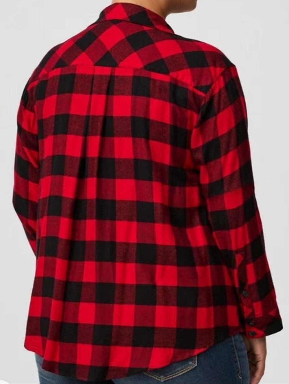 Torrid Lizzie Button Up Shirt In Red And Black Buffalo Check Size 1X - Picture 2 of 10